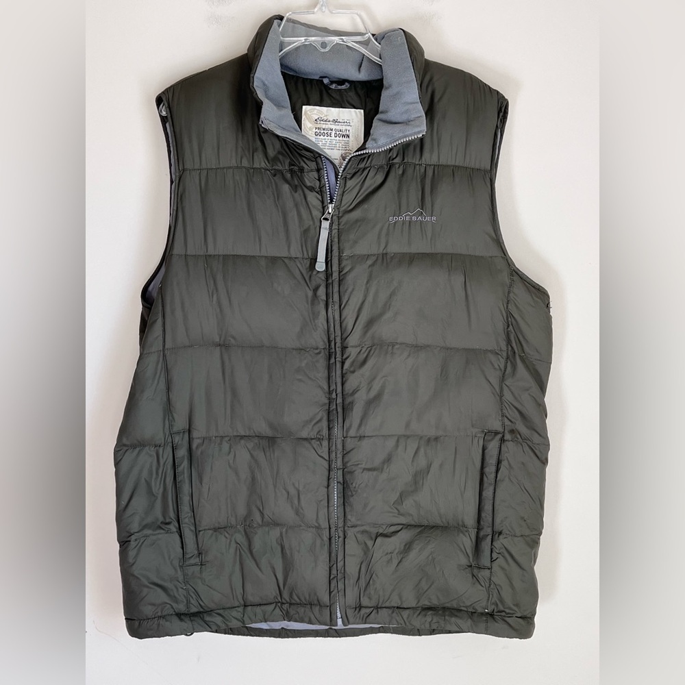 Vintage Eddie Bauer Premium Goose Down‎ Puffer Vest Men's Large Tall Green